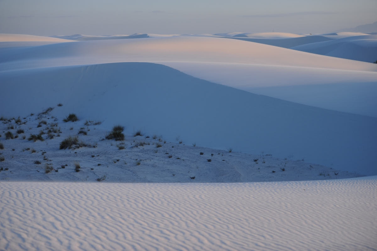NM: Sunset Over Gypsum Dunes at White Sands National Monument